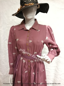 Robe à col montant Vintage broderie lourde travail ballon bouffée à manches longues robe en lin ukrainien 2025 dernière arrivée ukrainienne - Product Image 2