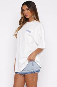 Loose Fit <b>White</b> Summer Eco-Friendly Printed Streetwear <b>T</b>-<b>Shirt</b> for <b>Women</b> - Product Image 3