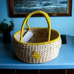 Cesta de mimbre de hierba Sabai tejida a mano barata rústica redonda de alta calidad al por mayor de nuevo diseño cesta de regalo para almacenamiento de regalos - Product Image 2