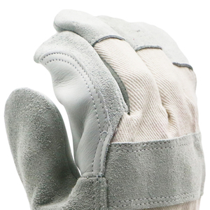Guantes de trabajo de aparejo de seguridad anticorte ignífugos reforzados de alta resistencia, guantes protectores de mano de cuero de doble palma para trabajo en jardín - Product Image 2