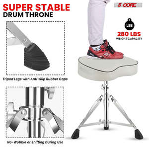 5 Core Drum Throne 3 <b>Padded</b> Guitar Stool Drummer <b>Chair</b> Adjustable Musician Seat - Product Image 6