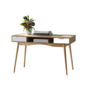 Mobilier bureau à domicile table d'écriture en bois avec 2 tiroirs naturel écologique avec design minimaliste à vendre - Product Image 3