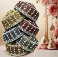 Topi Kufi Pria Bordir Tradisional Afghanistan Sindhi Premium Bahan Polyester Ringan untuk Sholat Muslim, Berbagai Ukuran