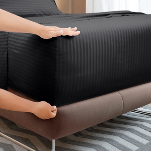 Drap de lit respirant en satin à rayures hôtel standard premium texture lisse literie de luxe pour chambres haut de gamme - Product Image 4