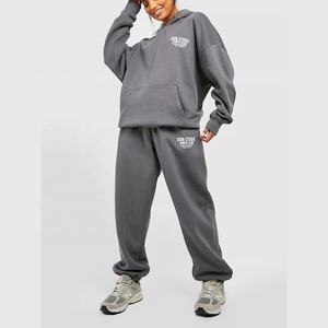 Vente en gros de vêtements de sport pour femme grande taille ensemble de sweats à capuche pour femmes polaire vêtements de sport décontractés femme survêtement pour dames-pour le printemps - Product Image 2