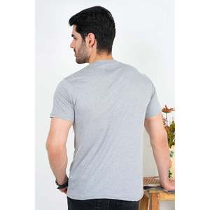 Camiseta Básica de Algodón para Hombre, Cuello Redondo, 100% Jersey, Diseño Sólido, Ligera, 300 Gramos, Moderna - Product Image 4