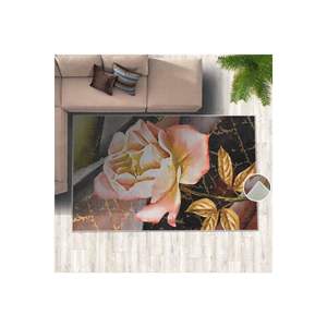 Alfombra clásica de piel con aspecto de mármol, patrón rectangular de felpa para el hogar, sala de estar o suelo, alfombra de gran tamaño con estampado Digital - Product Image 2