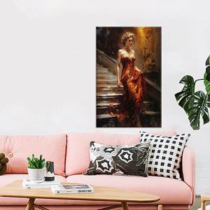 Impression sur toile abstraite Femme : Décoration d'intérieur moderne en verre, toile encadrée - Product Image 1