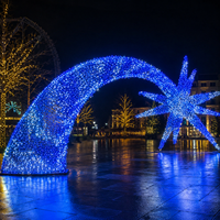 Grandes arches lumineuses 3D pour la décoration d'événements en plein air, arches éclairées, éclairage décoratif