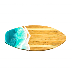 Nouvel arrivage Design de luxe Finition des vagues océaniques Conception unique Produit standard supérieur Planche à découper en résine époxy bleue en bois - Product Image 4