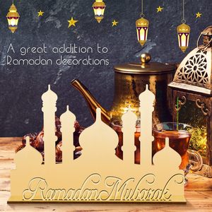 เครื่องประดับไม้รอมฎอน2ชิ้นสำหรับตกแต่งโต๊ะ Eid Mubarak เครื่องประดับไม้สำหรับบ้าน Eid Mubarak - Product Image 4