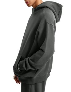 Sweat-shirt à capuche unisexe en coton mélangé d'hiver personnalisé, col rond, uni, surdimensionné, grande taille, décontracté, pour homme - Product Image 4