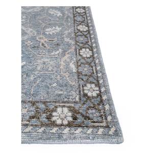Tapis en laine noué à la main Erbe, gris et noir à motifs floraux, pour salon, technique de tissage plat, pour adolescents, tapis rectangulaire en jute pour couloir - Product Image 4