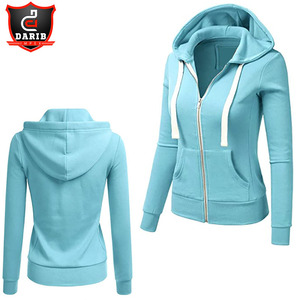 . Sweat à capuche avec poche avant femmes couleur unie pull design coton mélange tissu parfait pour la gym collège ou vêtements de voyage - Product Image 4
