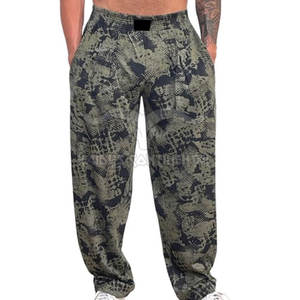 Pantalon ample pour homme, style unique, sur mesure, taille haute élastique, décontracté, respirant, séchage rapide, en molleton de coton - Product Image 1