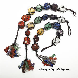 Pendentif de voiture en pierres roulées des sept chakras, vente en gros de pierres naturelles roulées, achetez chez Amayra Crystals Exports - Product Image 6