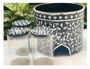 Plateau de service à gâteaux, incrustation de nacre, résine colorée, plateau à Dessert, plateau à gâteaux - Product Image 1