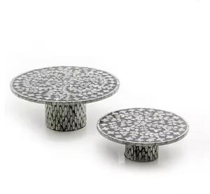 Lujos artesanales Madre de perla Soportes para pasteles Parte superior redonda Exhibición Propósito Diseñador Madre de perla Soportes para pasteles de alta calidad - Product Image 2