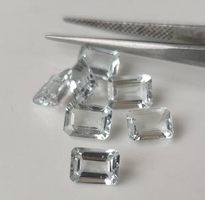 Gran oferta, aguamarina Natural, piedras preciosas sueltas, corte Octágono facetado, 3x5mm-8x10mm para fabricación de joyas, Color Aqua - Product Image 3