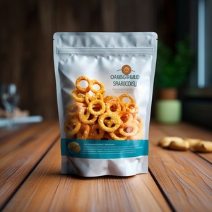 Bolsa de pie para embalaje de aperitivos blancos mate con cierre de cremallera Doypack e impresión de huecograbado de papel de aluminio para alimentos y almacenamiento - Product Image 1