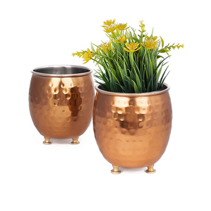 Maceta de hierro de color dorado de primera calidad, maceta de flores de forma redonda de 3 tamaños diferentes para superventas - Product Image 5