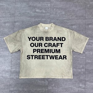 Produttori di <span class=keywords><strong>Abbigliamento</strong></span> Personalizzato, T-Shirt da <span class=keywords><strong>Uomo</strong></span> Oversize in Cotone 100% con Stampa Serigrafica, Effetto <span class=keywords><strong>Vintage</strong></span> e Lavaggio Acido - Product Image 3