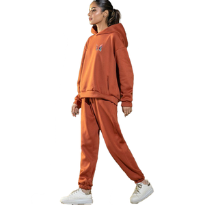 Ensemble de survêtement unisexe en coton respirant de qualité supérieure, coupe régulière, avec sweat à capuche et pantalon de jogging, grandes tailles, imprimé uni, pour l'hiver - Product Image 3