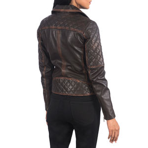 Chaqueta de Motocicleta de Cuero Ecológica, Transpirable y Resistente al Viento para Mujer, Nueva Llegada, Servicio OEM Personalizado, Acabado Liso Teñido - Product Image 5