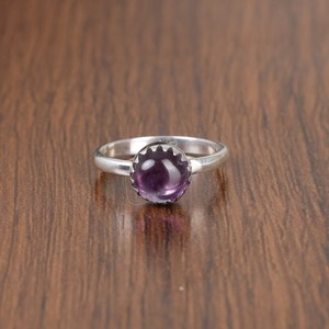 La mejor calidad, 10mm, Natural amatista púrpura, auténtica, sólida, Plata de Ley 925, bisel de cabina, ajuste de pirámide, uso diario, fiesta de piedras preciosas - Product Image 3