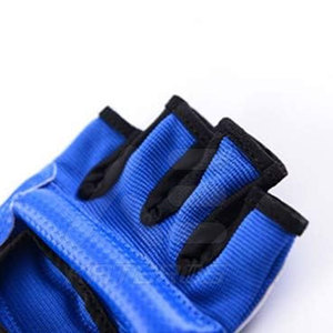 Gants d'entraînement MMA KATBROS antidérapants, demi-doigts, en cuir, avec fermeture auto-agrippante, pour la gym et le sparring, unisexe, bleu - Product Image 5