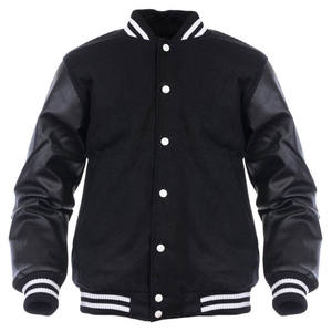 <b>Vintage</b> Wool Leather <b>Varsity</b> Bomber <b>Jacket</b> with Custom Print Baseball Style for Men - Product Image 2