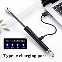 Vente en gros briquet de cuisine rechargeable à 360 ° rotatif de haute qualité, chargeur USB, pistolet allumeur de bougie, briquet d'extérieur