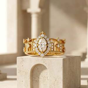 Anillo de Moda Arquitectónico Ovalado Inspirado en la Alhambra de Jeulia - Product Image 3