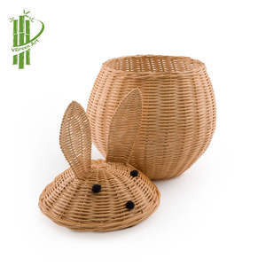 ตู้อบอุณหภูมิอเนกประสงค์แบบพกพา ฝาปิดทรงหูกระต่าย งานฝีมือไม้ไผ่ สไตล์งานฝีมือ ของที่ระลึกสไตล์โรแมนติก ทำจากหวาย - Product Image 2