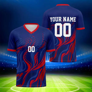 Jersey de fútbol de secado rápido transpirable de alta calidad 100% poliéster último estilo al por mayor Jersey de manga corta impreso - Product Image 4