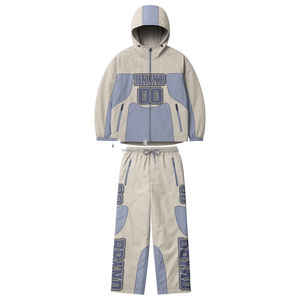 Chándal cortavientos Vintage de dos piezas para hombre más vendido, chándal cortavientos con cremallera de gran tamaño a rayas reflectantes para hombre - Product Image 1