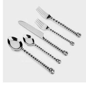 Ensemble de couverts au design impressionnant de 5 pièces pour la maison, l'hôtel, le restaurant, la table à manger, couleur argent, design moderne, ensemble de couverts en métal, ensemble de couverts - Product Image 4