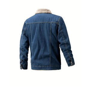 Veste en jean décontractée à manches longues pour hommes, respirante, chaude, élégante, personnalisée et délavée à l'acide, prix le plus récent OEM bon marché - Product Image 2