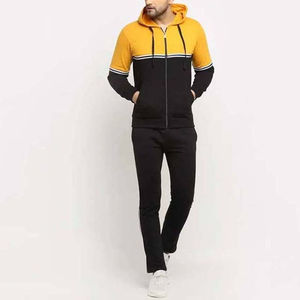 Haute qualité Cargo personnalisé jaune et noir survêtement Street Wear hommes survêtement rayure respirant confortable hommes survêtement - Product Image 1