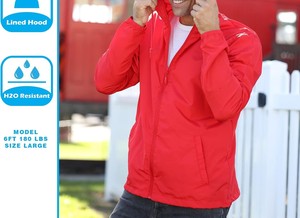 Veste d'hiver pour homme, imperméable, respirante, coupe-vent, en toile, col montant, à capuche, logo personnalisé sur le devant, usage décontracté en plein air, haute qualité - Product Image 5