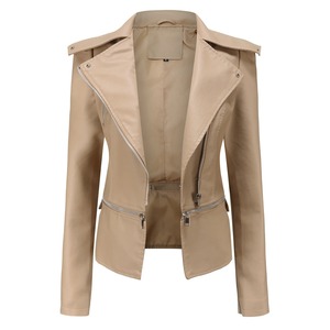 Veste en cuir femmes 2025 veste de base manteau femme hiver moto veste PU cuir fermeture éclair vêtements d'extérieur - Product Image 5