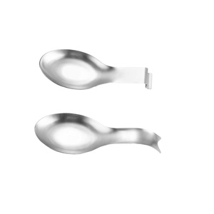 Accesorios de cocina Utensilios usados Gran cuadrado Metal Acero inoxidable Cucharones Soporte Utensilios de cocina Cuchara de sopa barata Resto - Product Image 5