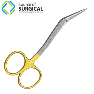 กรรไกรตัดไอริสที่มีด้ามจับชุบทองสำหรับห้องผ่าตัดทำจากสเตนเลสสำหรับใช้ในห้องผ่าตัด - Product Image 4