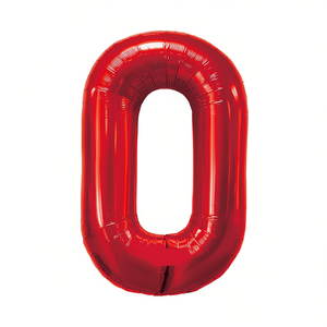 Globo de Fiesta con Número Rojo N0 de 80cm, Paquete de 12 Unidades - Product Image 2