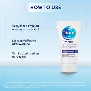 Crème Oilatum 150g pour l'eczéma, le psoriasis et les peaux sèches, pour les gels douche - Product Image 2