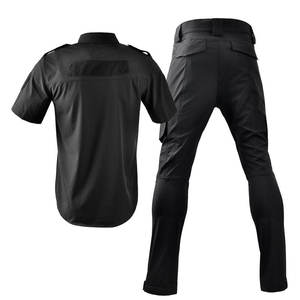 Conjunto de Uniforme de Guardia de Seguridad con Logotipo Personalizado para Hombre, Camisa Formal de 2 Piezas con Botones, Chaqueta Táctica de Manga Corta de Verano, Poliéster/Algodón - Product Image 6