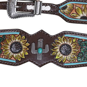 ชุดหมุดยึดแบบตะวันตกอุปกรณ์เสริมม้าหนังวัวดอกทานตะวันและกระบองเพชร - Product Image 6