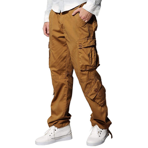 Pantalones Cargo Pantalones diseñados para hombres de algodón con cordón informal Resistente al desgaste Tamaño grande Hip Hop - Product Image 2