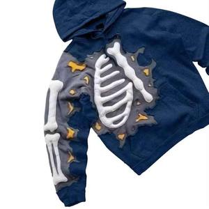 Sudadera con capucha de diseñador personalizado de algodón 100%, sudadera térmica con cremallera de cara completa del fabricante, estampado de hojaldre para la temporada de invierno - Product Image 6