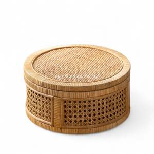 Handwoven <b>Rattan</b> Multifunction <b>Storage</b> <b>Box</b> with Bohemian Style Customizable Dimensions & Weight for Home Organization Vietnam - Product Image 2